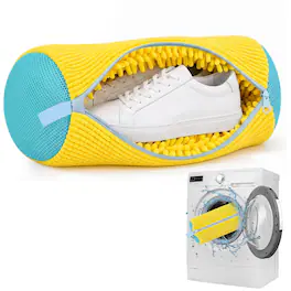 Garnen - 1 Pack Shoe Washing Machine Bag, Sneaker Shoe Laundry Bags for Washer Dryer, Microfiber Washing Bag for Running Shoes - Yellow