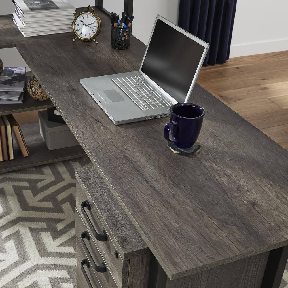 Alt View 2. Liberty Furniture Industries - Tanners Creek Desk and Bookcase Set in Graystone - Gray.