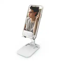 Digipower - Video Call Stand – Foldable Holder for Smartphones & Tablets - White