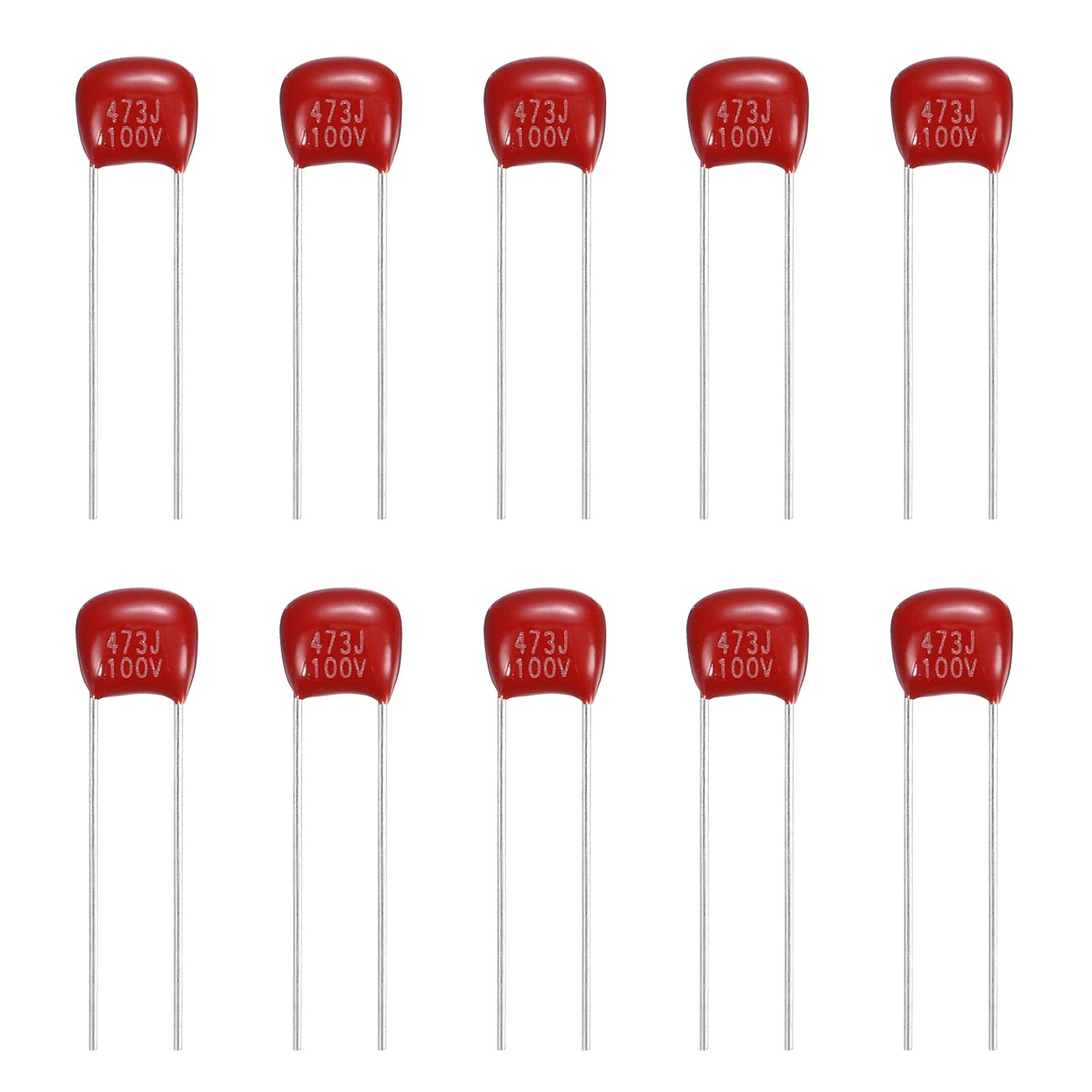 Unique Bargains - 20pcs 0.047uF 100V CBB21/CBB22 Metallized Polypropylene Film Capacitor Kit for Electronics - Red