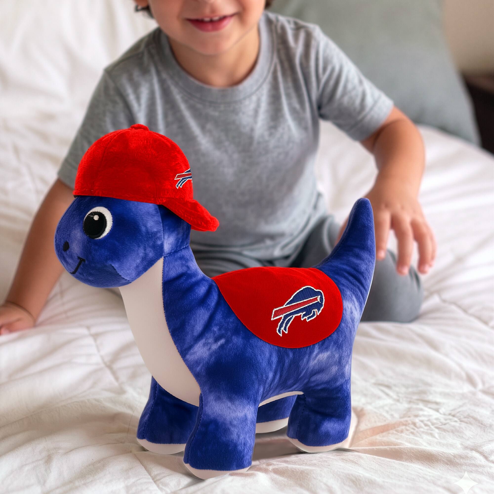 Alt View 2. Sporticulture - Buffalo Bills Huddle Plush Fanasaur - Multicolor.