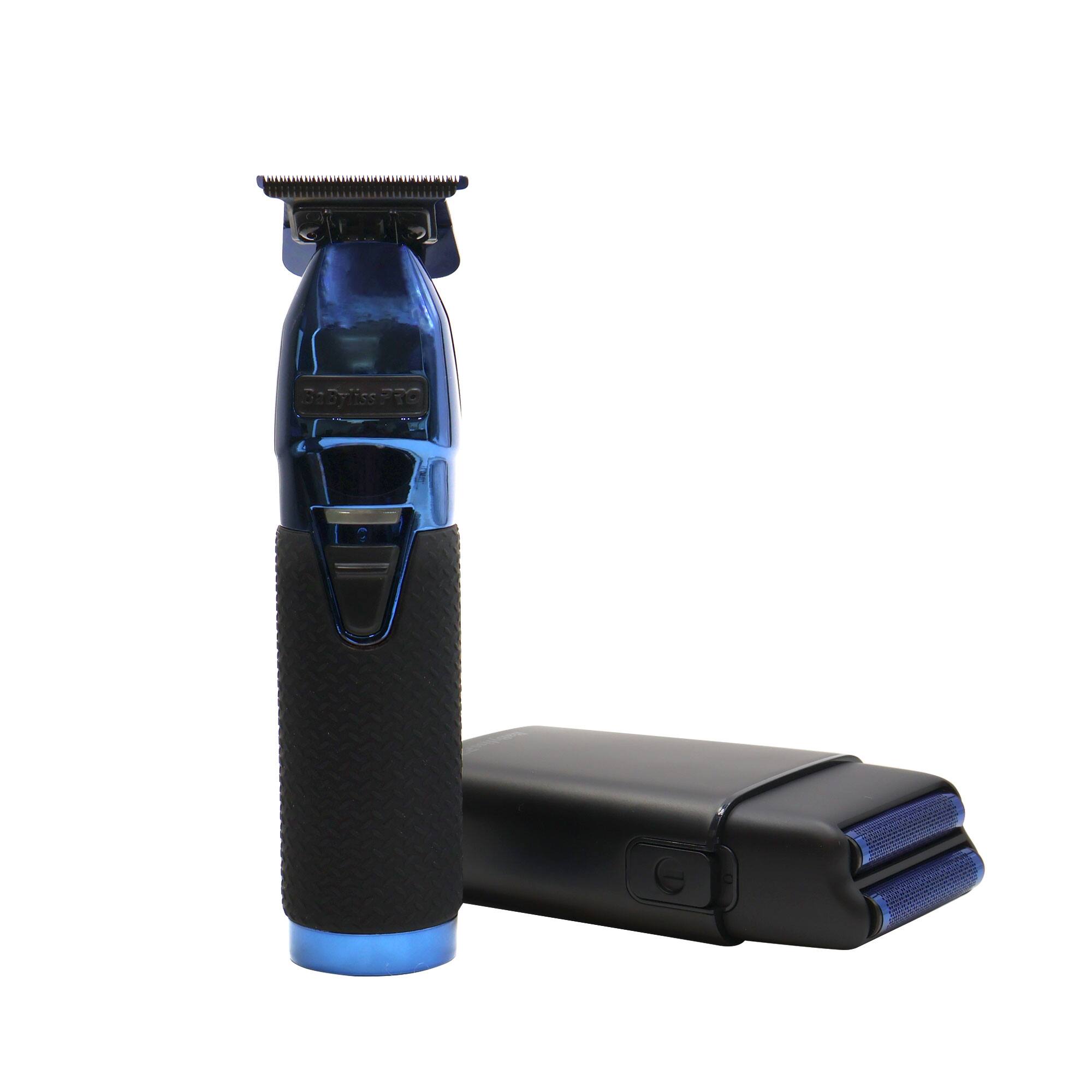 Angle. Babyliss - BaByliss Pro LIMITEDFX Collection Limited Edition Trimmer and Double Foil Shaver Blue #FXDUOFS2TBL - Blue.