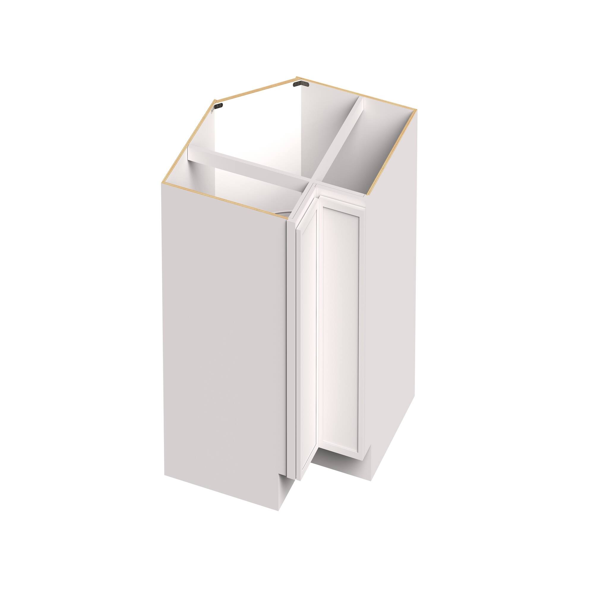 Angle. Boyel Living - 33-in W x 34.5-in H x 24-in D Slim Shaker RTA Kitchen Lazy Susan Corner Base Cabinet with Soft-Close - Snow White.