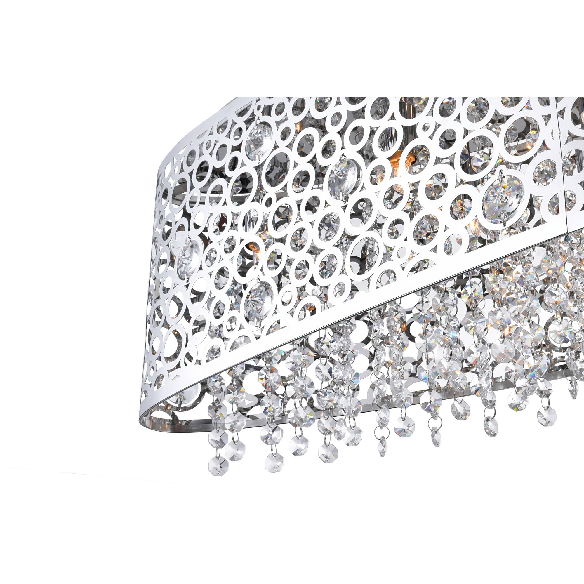 Left. CWI Lighting - Bubbles 16 Light Drum Shade Chandelier With Chrome Finish - Stainless Steel.