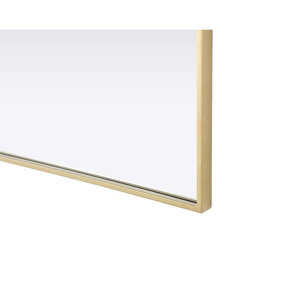 Left. Elegant Kitchen and Bath - Notched Metal Mirror 24x36 inch in Brass - Brass.