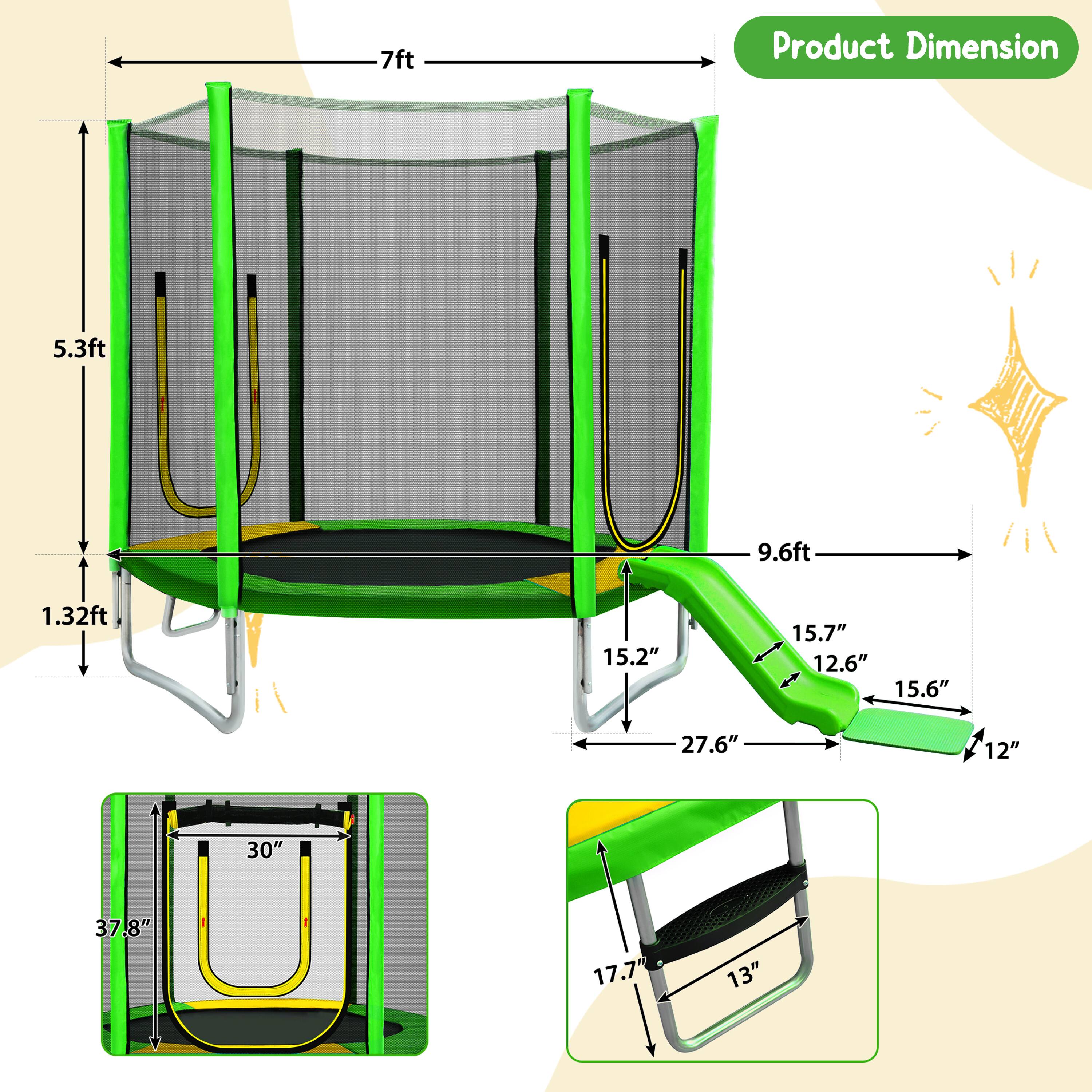 Product Dimension

- 7ft
- 5.3ft
- 9.6ft
- 1.32ft
- 15.2"
- 15.7"
- 12.6"
- 15.6"
- 27.6"
- 12"
- 12"
- 30"
- 37.8"
- 17.7"
- 13"