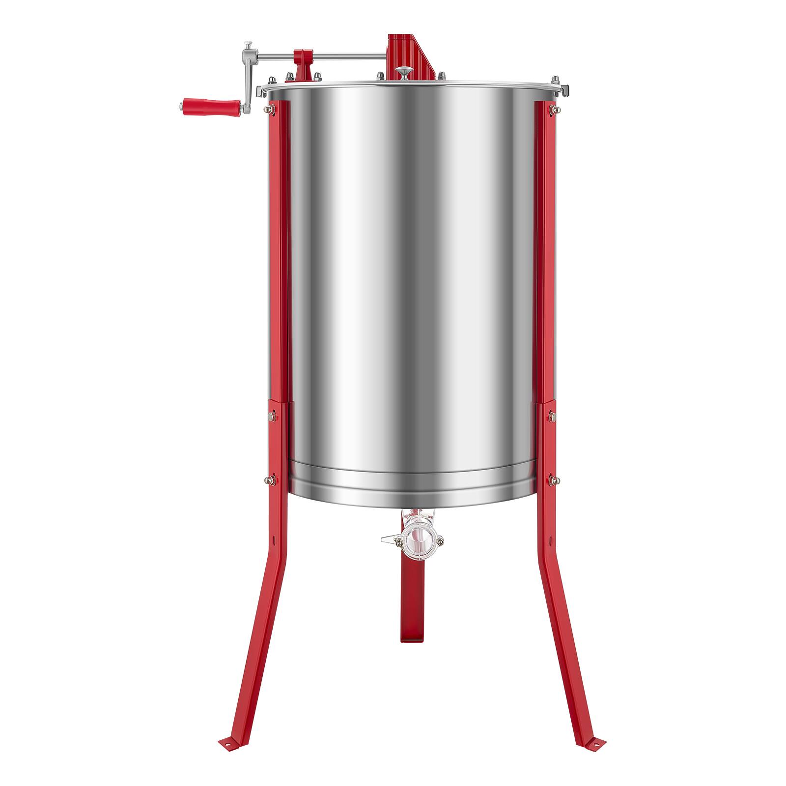 Alt View 5. VEVOR - Honey Extractor, 6 Frame Manual Honey Spinner with Transparent Lid, Stainless Steel Honeycomb Drum Spinner with Stand - Silver.