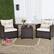 Alt View 1. Costway - 3PCS Patio Rattan Furniture Set Cushioned Sofa Coffee Table Garden - Off-White.
