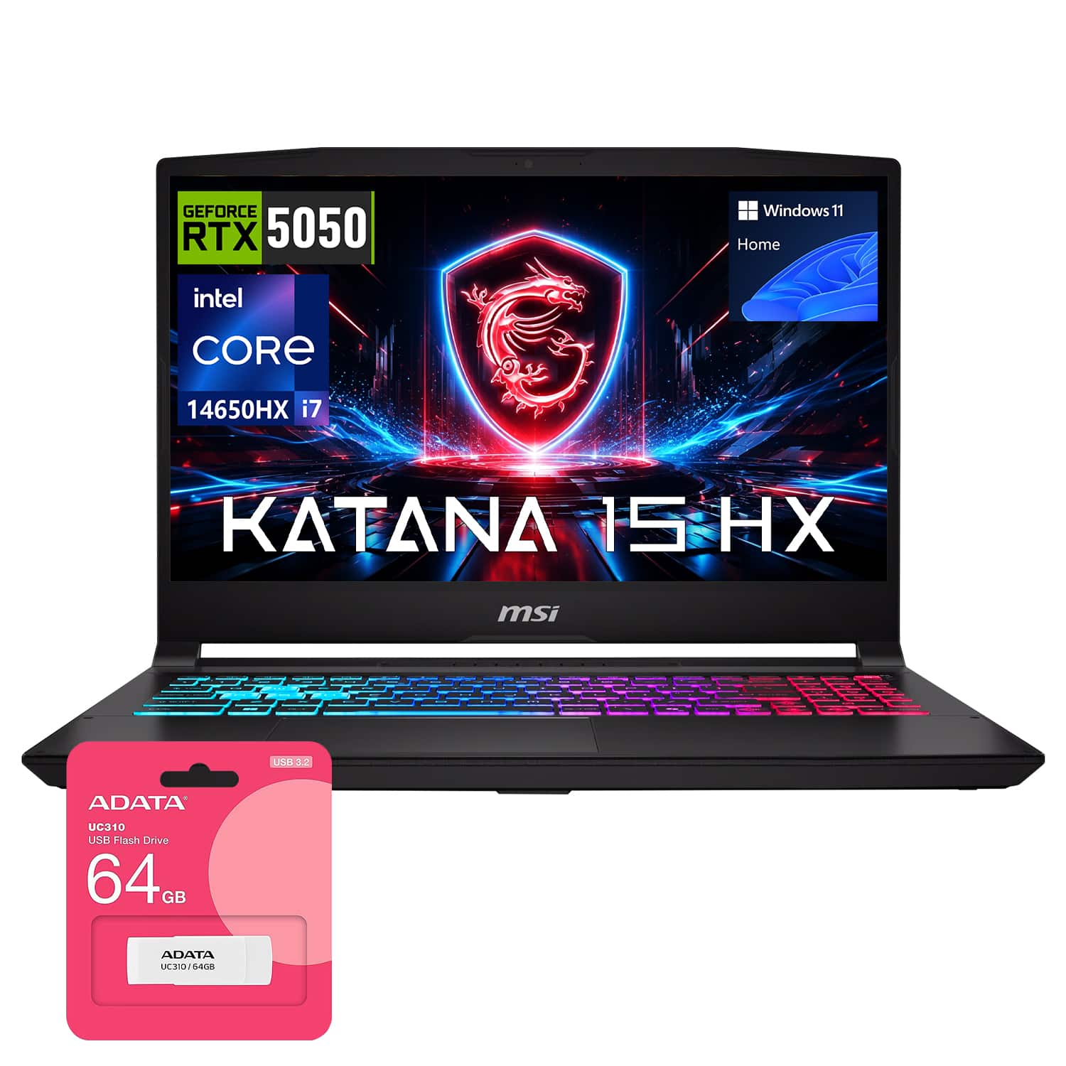"MSI - Upgraded - Katana 15 15.6"" FHD Gaming Laptop - Intel Core i7-14650HX - NVIDIA GeForce RTX 5050 - 16GB RAM 1TB SSD - 64GB USB Drive - Black" price history on PriceWatchPro