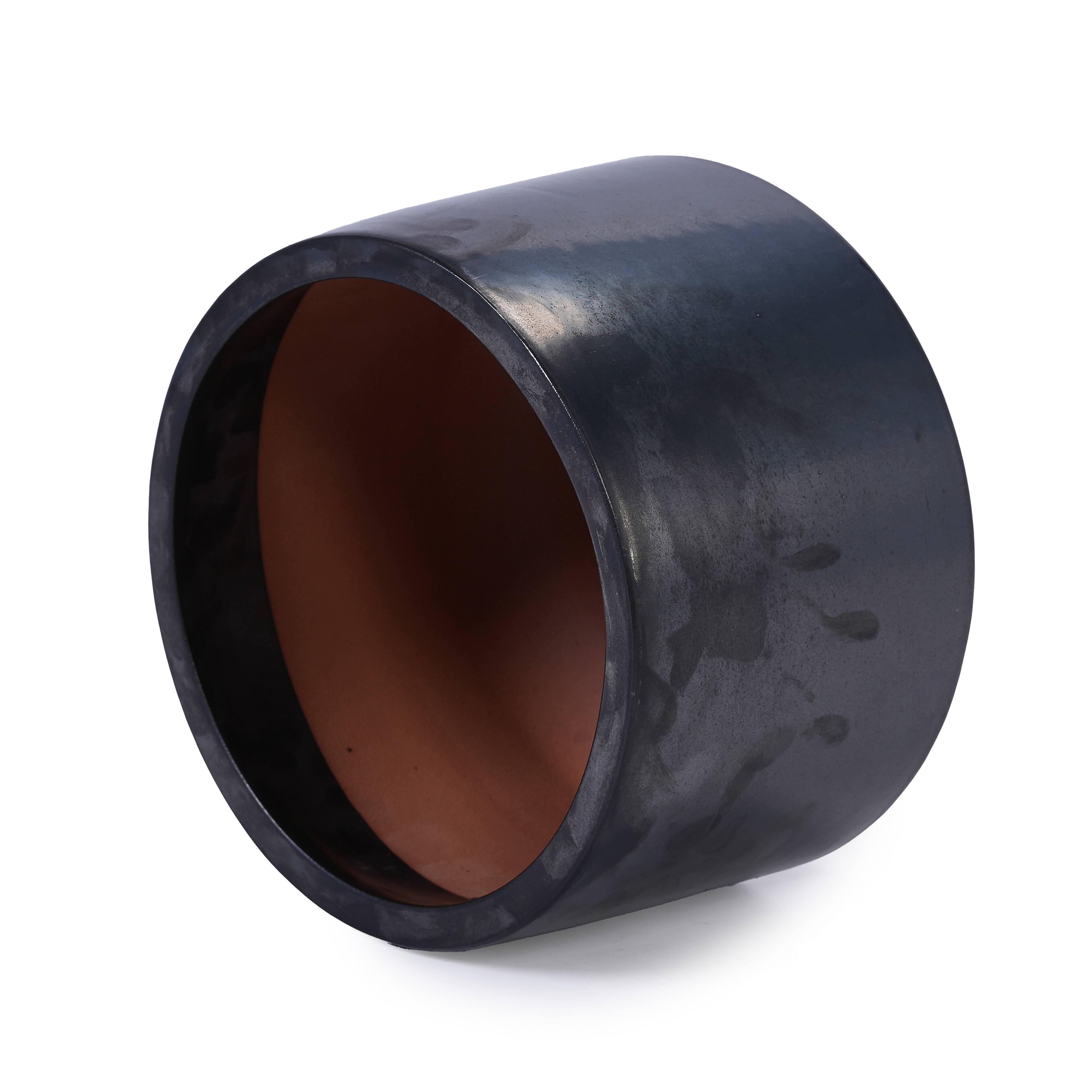 Alt View 6. Loheer - Loheer Ceramic Planter Set, Handmade Black Matte Glazed Planters, Set of 3 Textured Clay Pots for Indoor Outdoor Plants.
