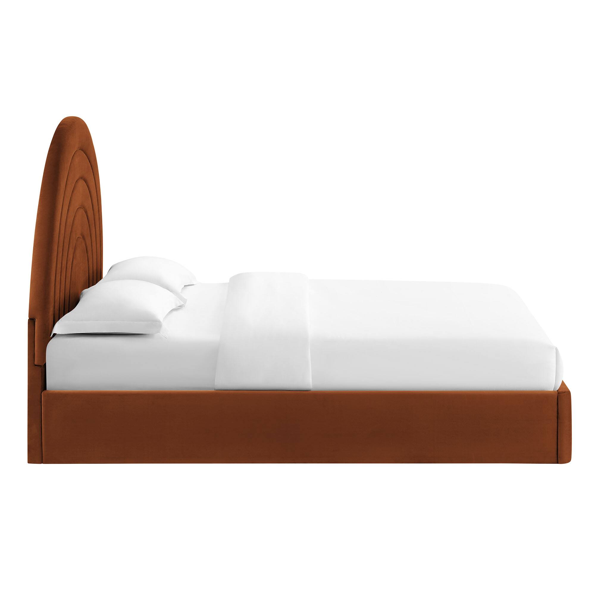 Alt View 2. Modway - Sofia Channel Tufted Performance Velvet King Platform Bed - White.