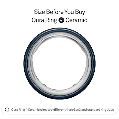 Oura Ring Ceramic Smart Ring Size Before You Buy with OR4 Sizing Kit Size 10 Midnight (2025)