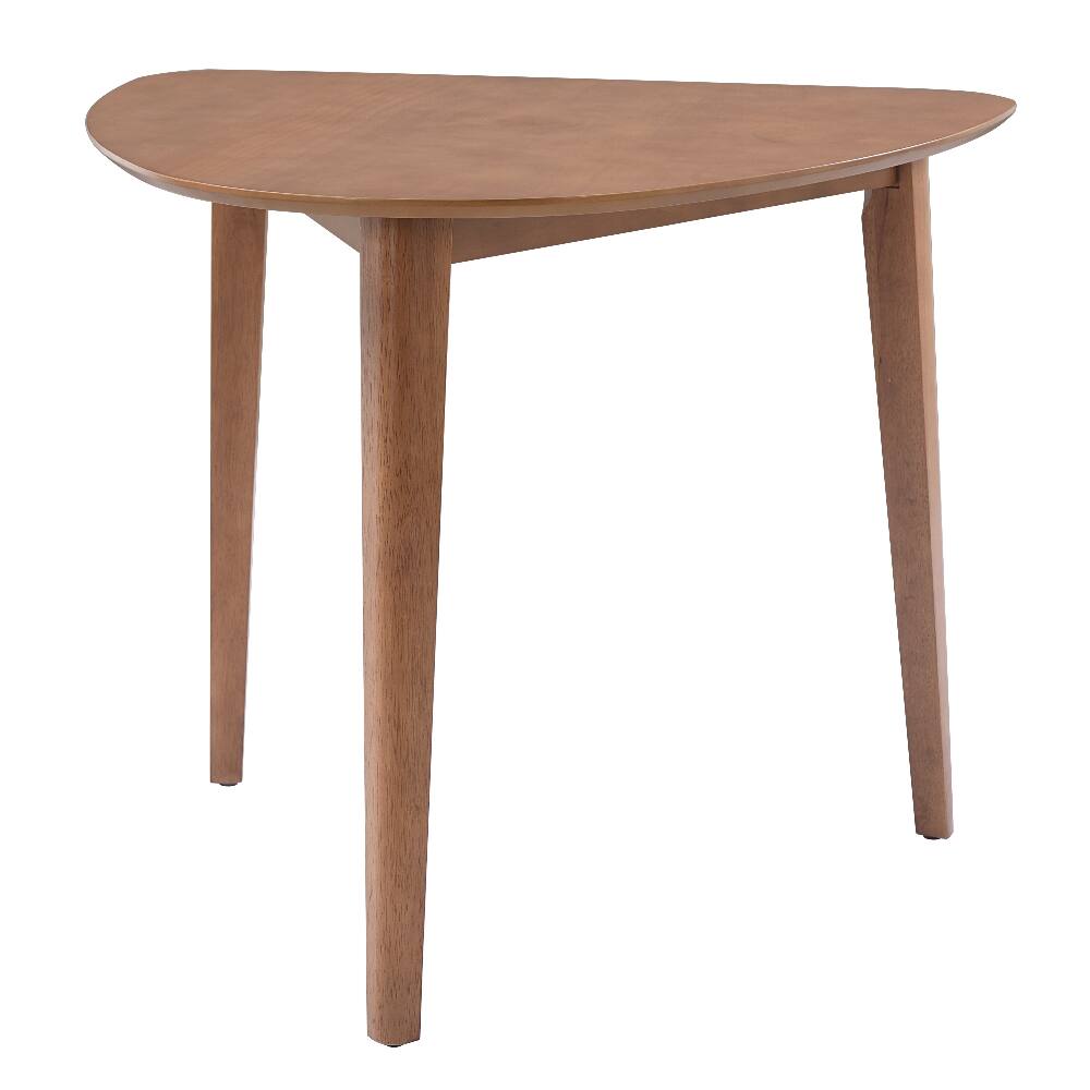 Alt View 2. Loheer - Loheer Triangular Wood Table 36" Modern Space-Saving Geometric Side Table Light Brown Finish for Living Room Small Space - Light Brown.