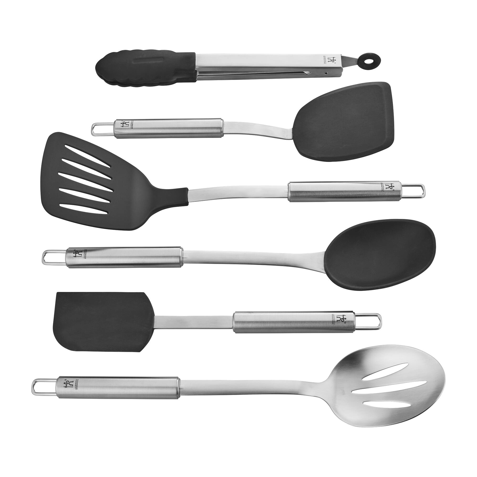 Alt View 2. Henckels - Henckels Cooking Tools 6-PC Kitchen Gadgets Sets with Spatula, Tongs, Cooking Spoon, 18/10 STAINLESS STEEL - Stainless Steel.