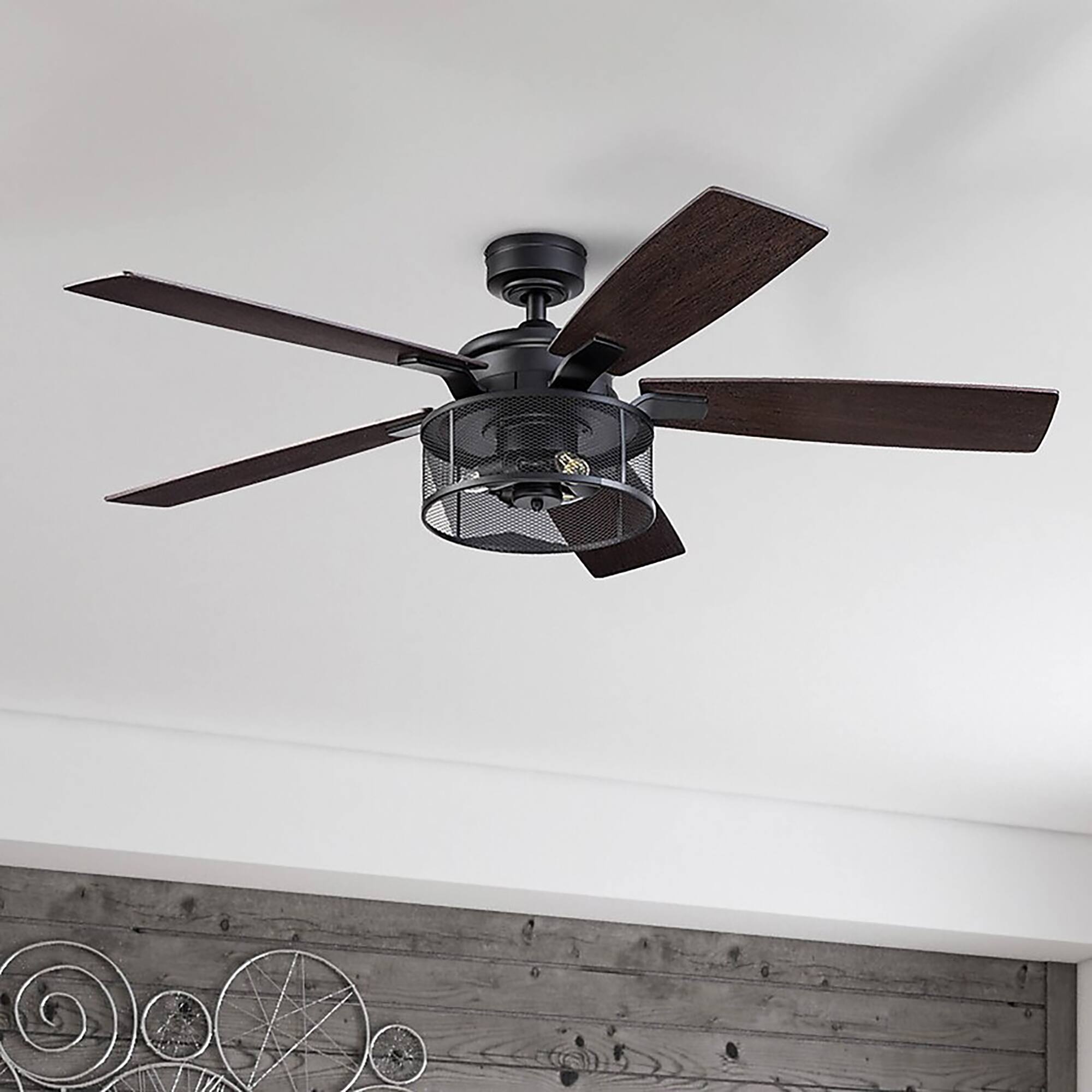 Alt View 4. Honeywell - Honeywell Carnegie Ceiling Fan, Quiet Motor and Remote Control, 52", Matte Black - Matte Black.