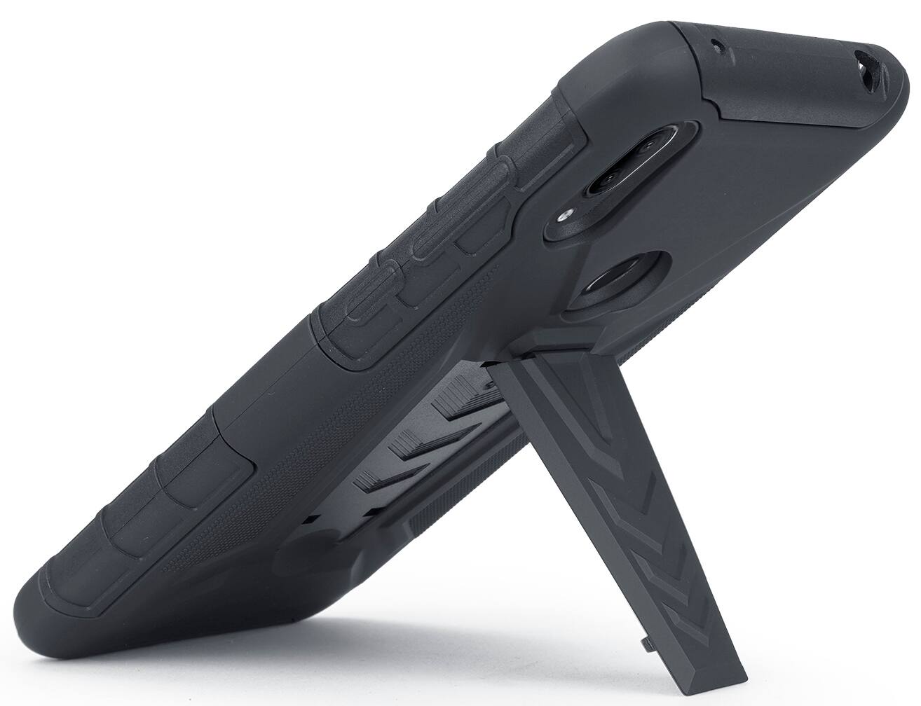 Alt View 4. Nakedcellphone - Combo for Jitterbug Smart3 - Hybrid Case and Belt Clip Holster - Black.
