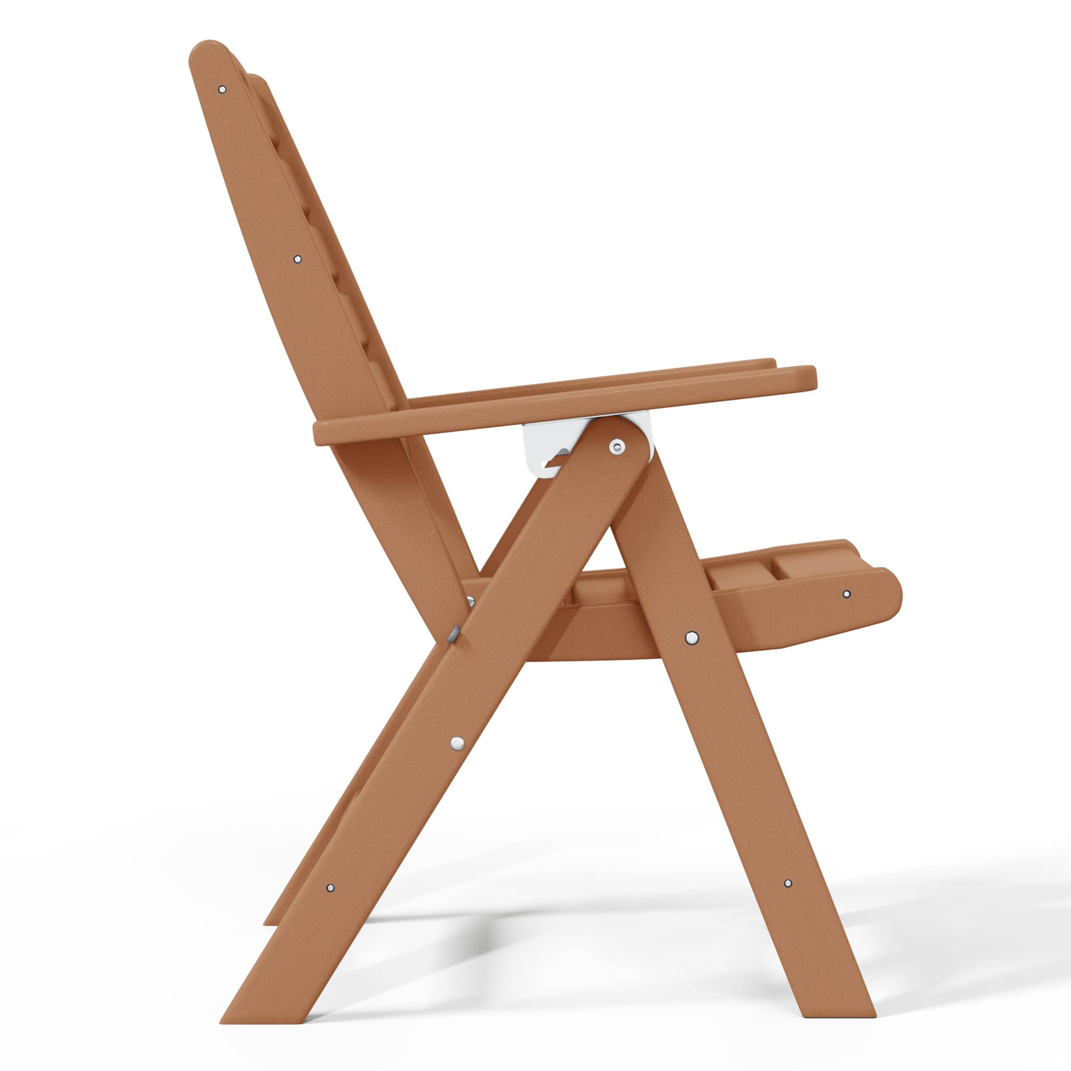 Back. WestinTrends - WestinTrends Azura HDPE Adjustable Highback Folding Outdoor Patio Dining Chairs Set of 2 - Teak.
