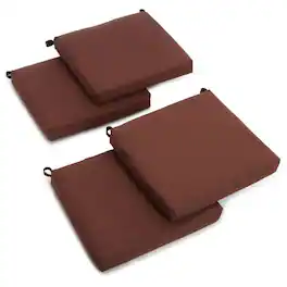 Blazing Needles - 20-inch by 19-inch Spun Polyester Chair Cushion (Set of Four) - Cocoa