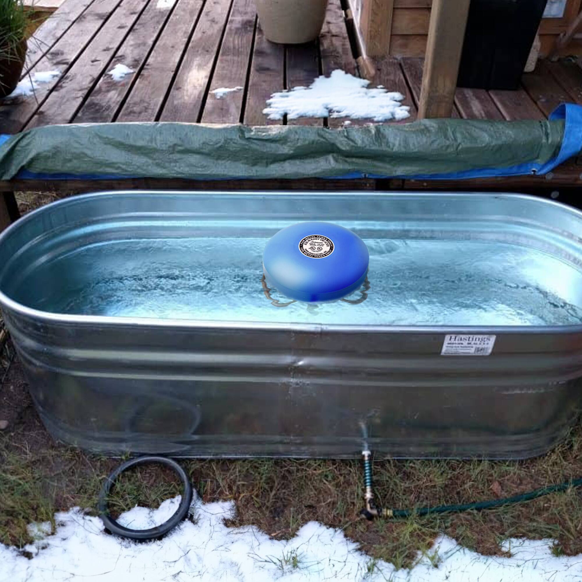 Alt View 4. Farm Innovators - Farm Innovators Economical 1000 Watt Floating Tank De-Icer for Metal Tanks, Blue - BLUE.