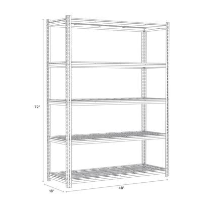 Iron Horse 2300 Riveted Wire Deck Shelving, 5 Shelf