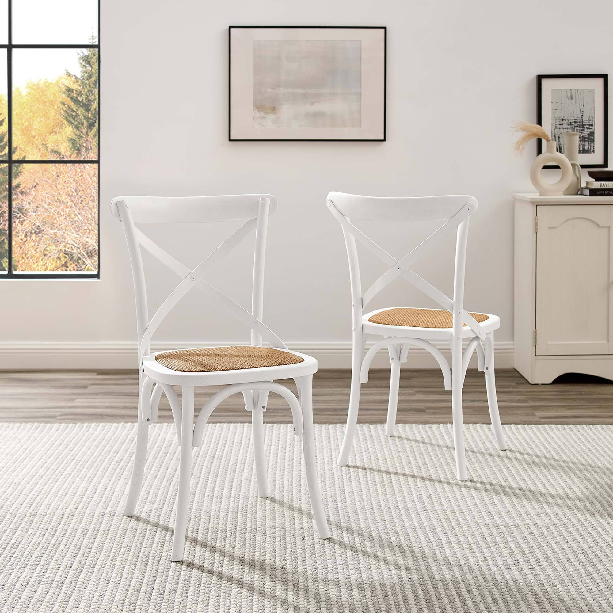 Alt View 5. Modway - Gear Dining Side Chair Set of 2 by Modway - White.