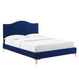 Modway - Juniper Channel Tufted Performance Velvet Queen Platform Bed - Blue