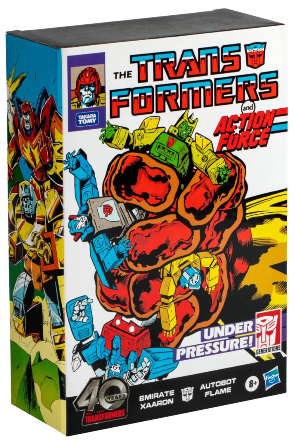TRANSFORMERS and ACTION FORCE  
THE TAKARA FORMERS UNDER PRESSURE!  
GENERATIONS  
AUTOBOT 8+  
40 YEARS  
EMIRATE FLAME XAARON