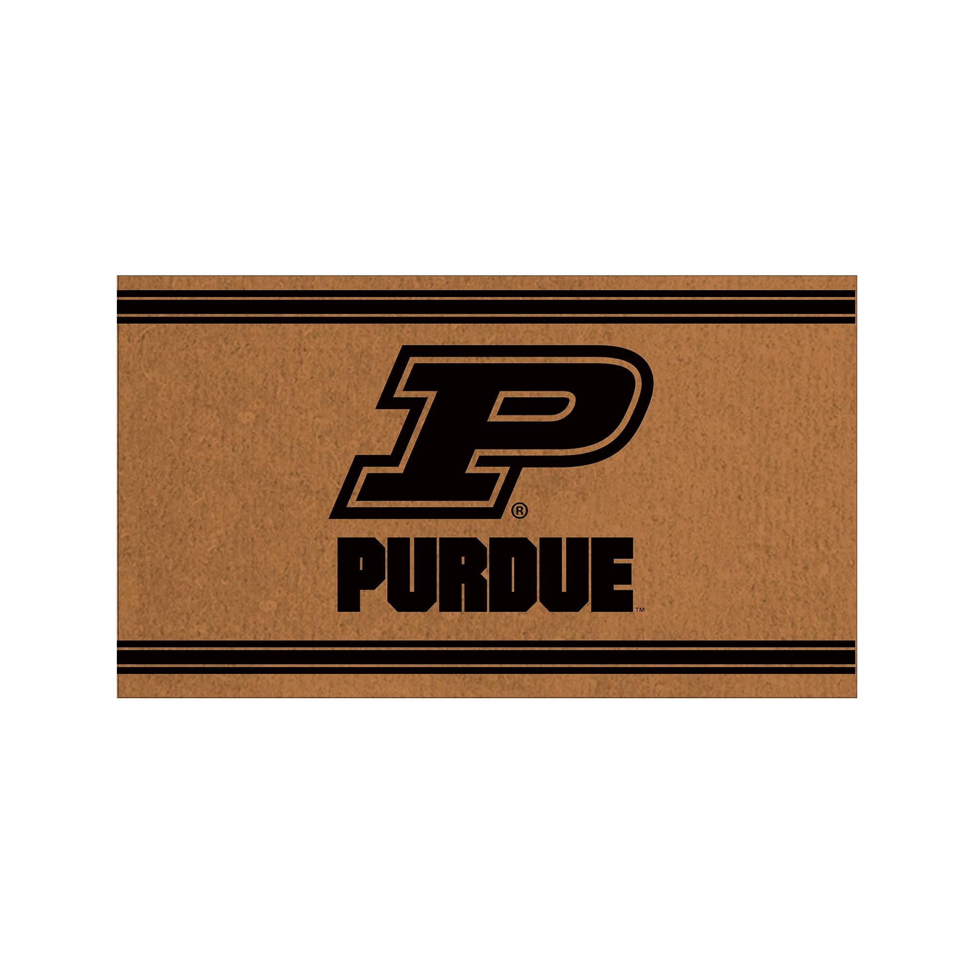 Evergreen Enterprises - Purdue Boilermakers 28" x 16" Primary Logo Outdoor Coir Entryway Mat - Multicolor