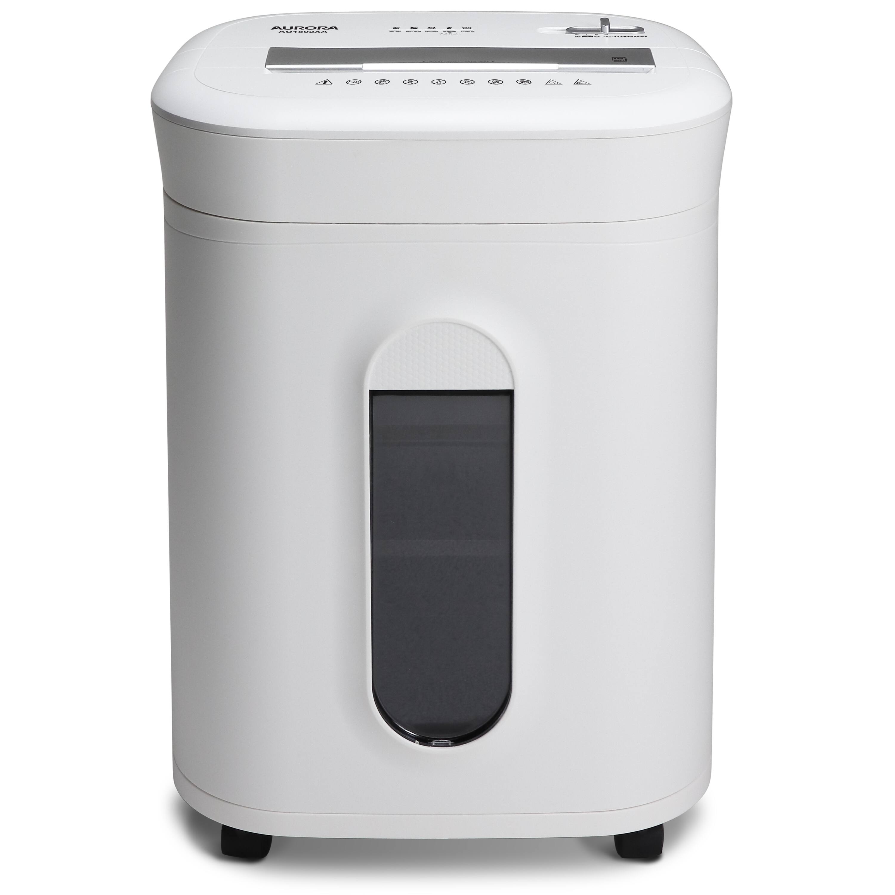 Front. Aurora - Aurora AU1802XA Anti-Jam 18-Sheet Crosscut Paper & CD/Credit Card Shredder/ 6-Gallon Pullout Basket / 60 Minutes Runtime - White.