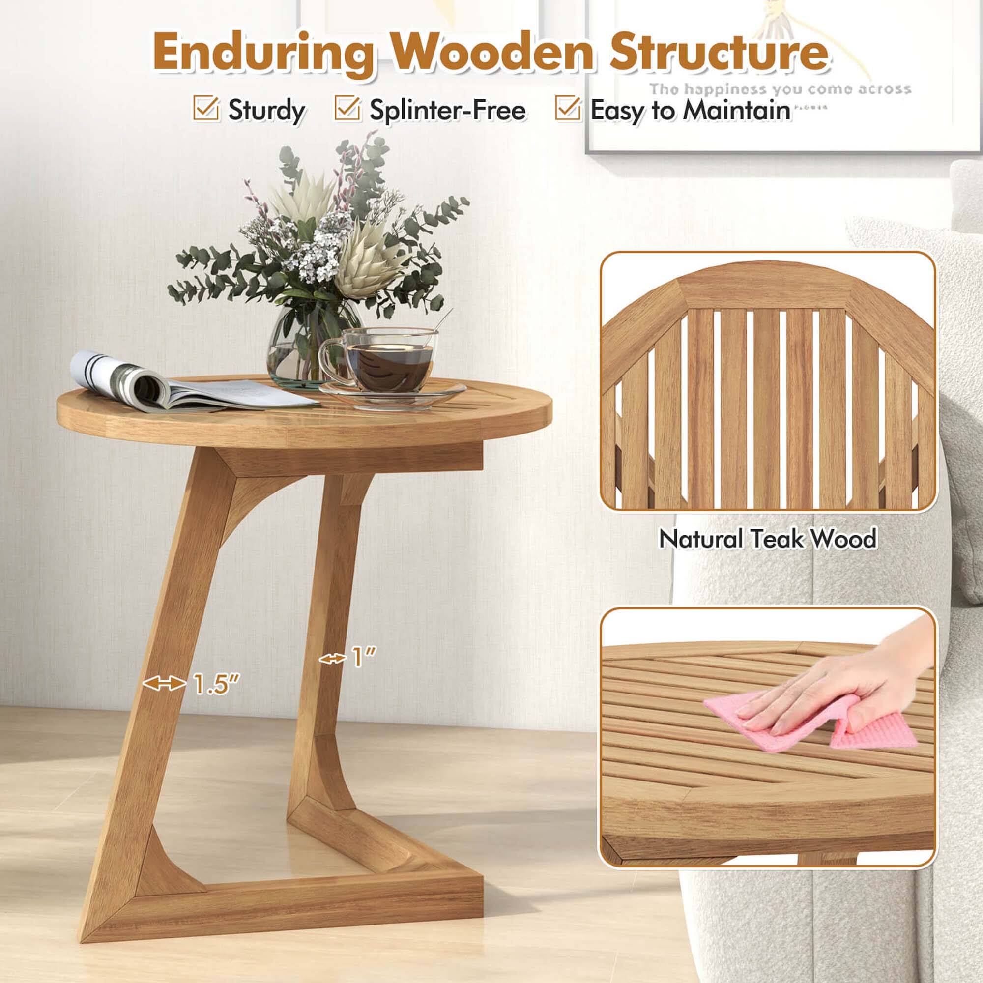 Enduring Wooden Structure: The happiness you come across Maintain . . . Sturdy Splinter-Free Easy to Maintain Natural Teak Wood 1.5" 1"
