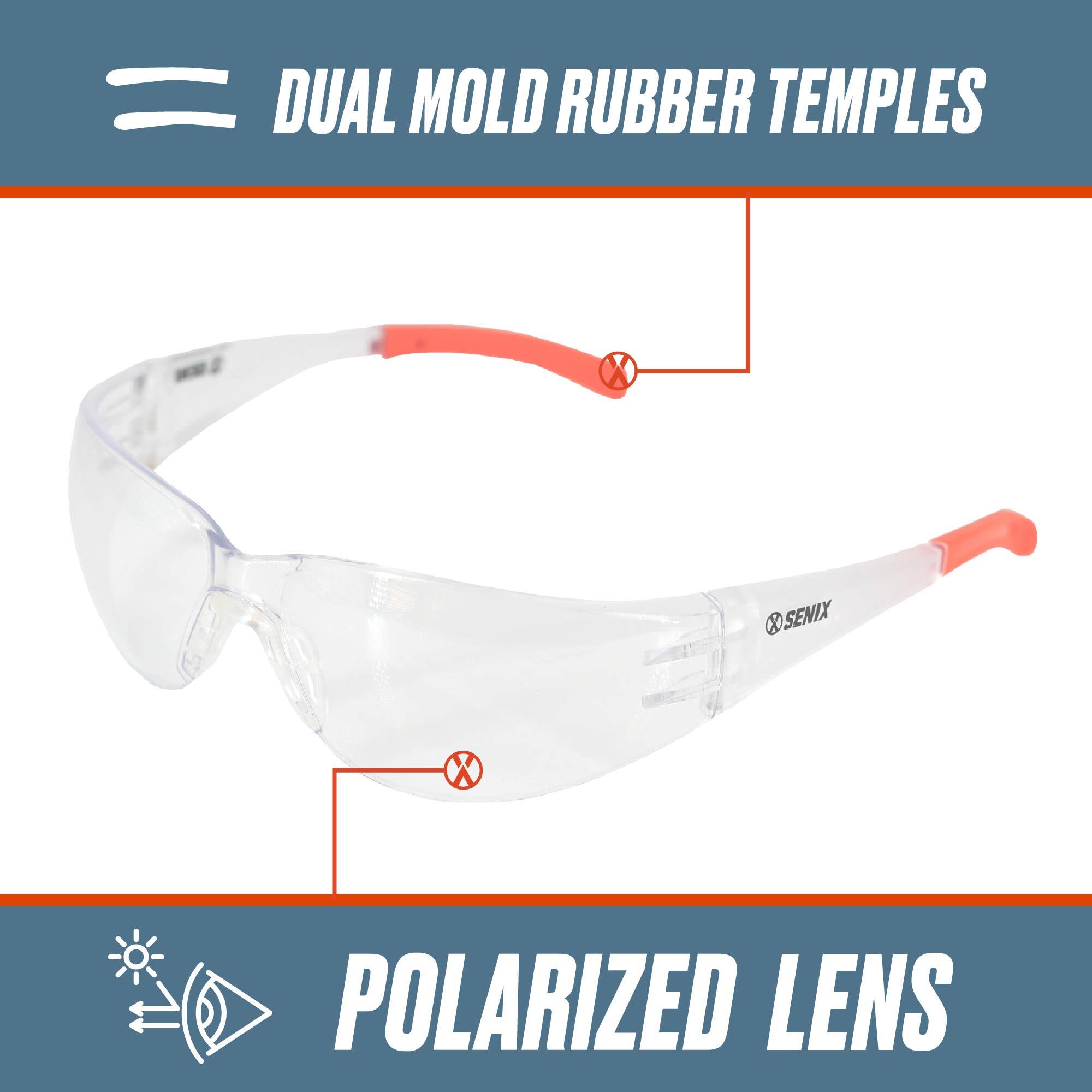 DUAL MOLD RUBBER TEMPLES  
SENIX  
POLARIZED LENS