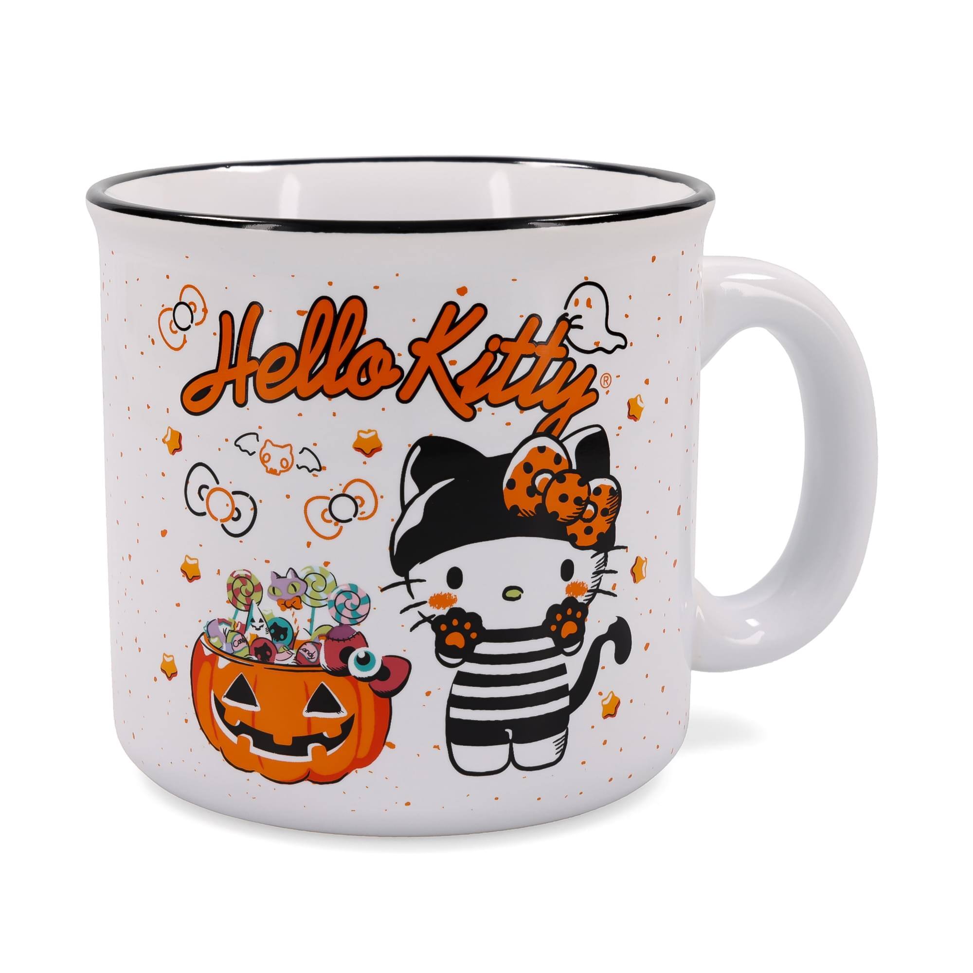 Silver Buffalo - Sanrio Hello Kitty Halloween Trick-Or-Treat Ceramic Camper Mug | Holds 20 Ounces - White