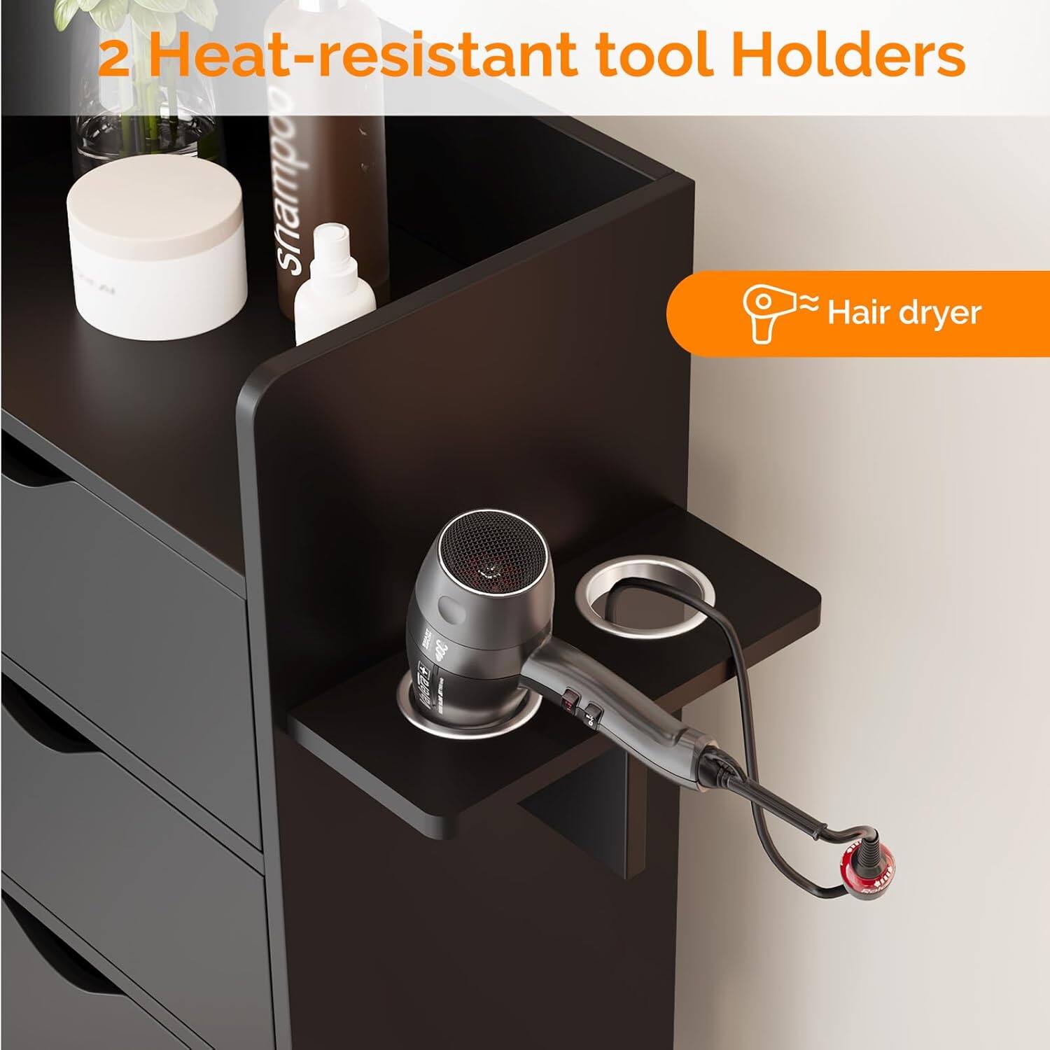 2 Heat-resistant tool Holders  
Hair dryer