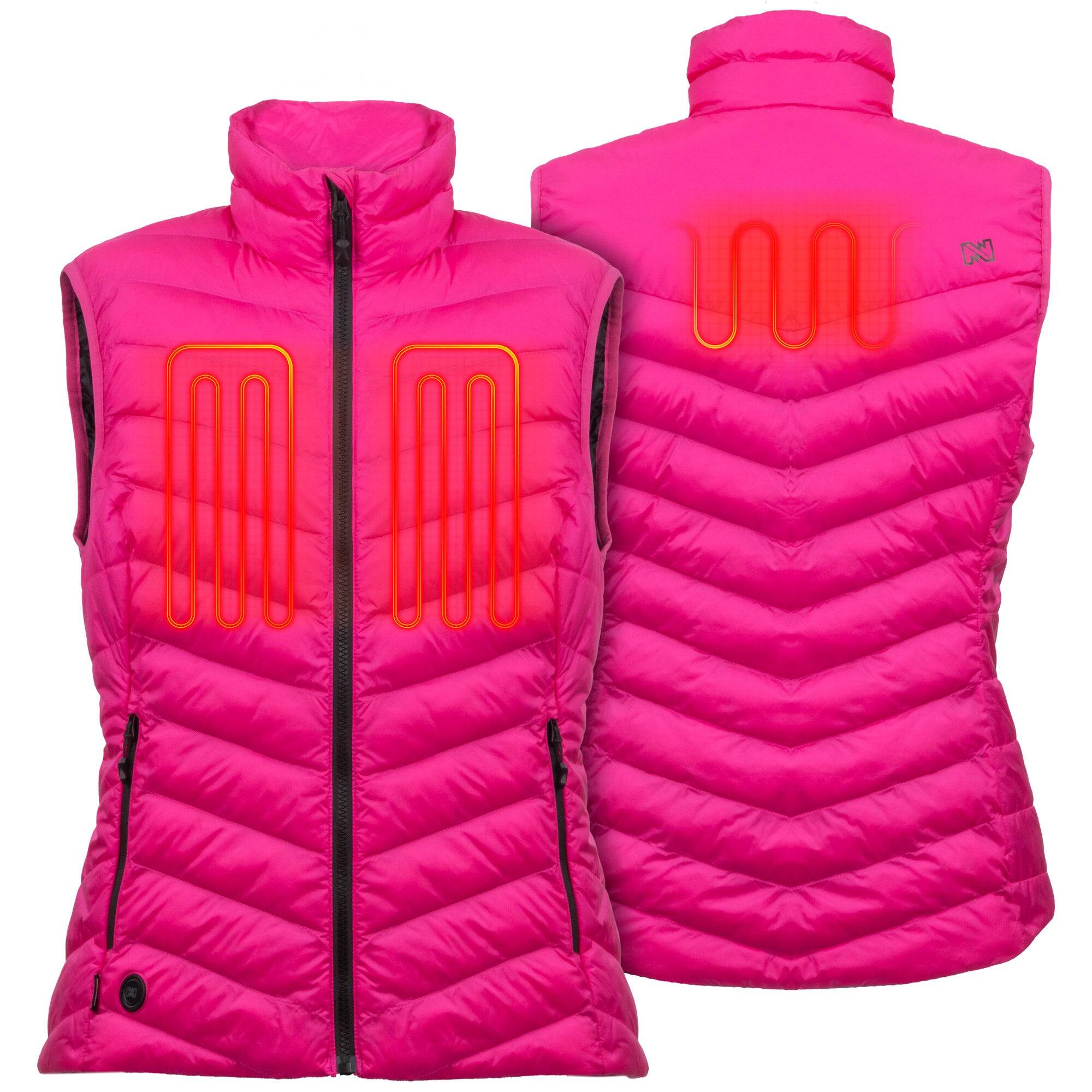 Alt View 1. Mobile Warming - Women's Backcountry Xtera Heated Vest - Pink.