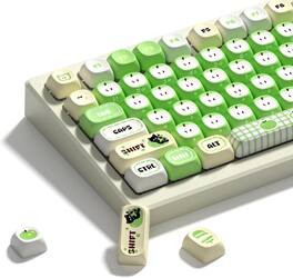 Womier - MOA Profile Keycaps Set, Dye Sub Side Print PBT Apples Key caps for 60 65 75 TKL 100 Percent Mechanical Keyboard - Green