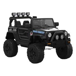 GARVEE - 12V Kids Ride on Car, Electric Toy Truck, Spring Suspension, LED Lights - Black