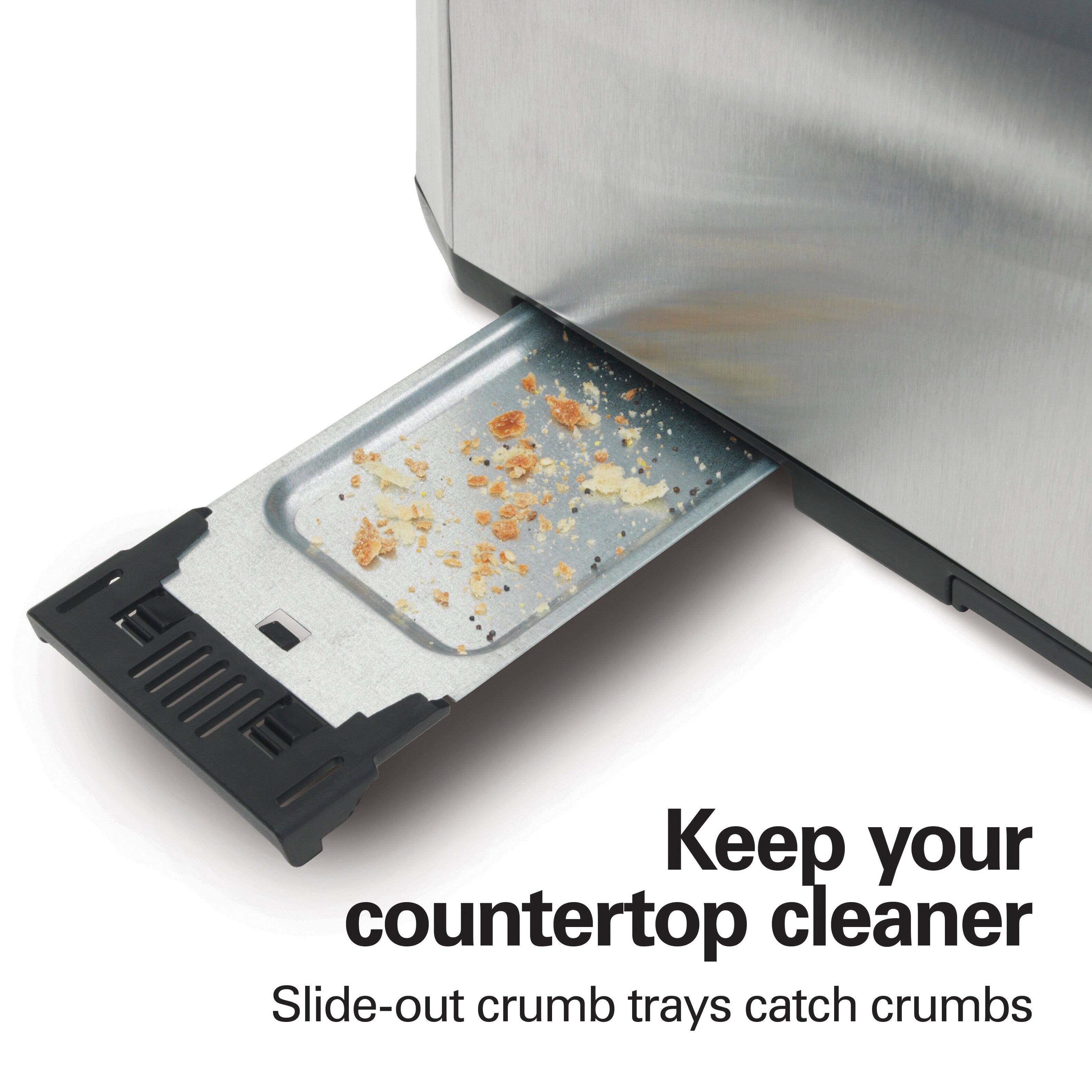 Keep your countertop cleaner  
Slide-out crumb trays catch crumbs