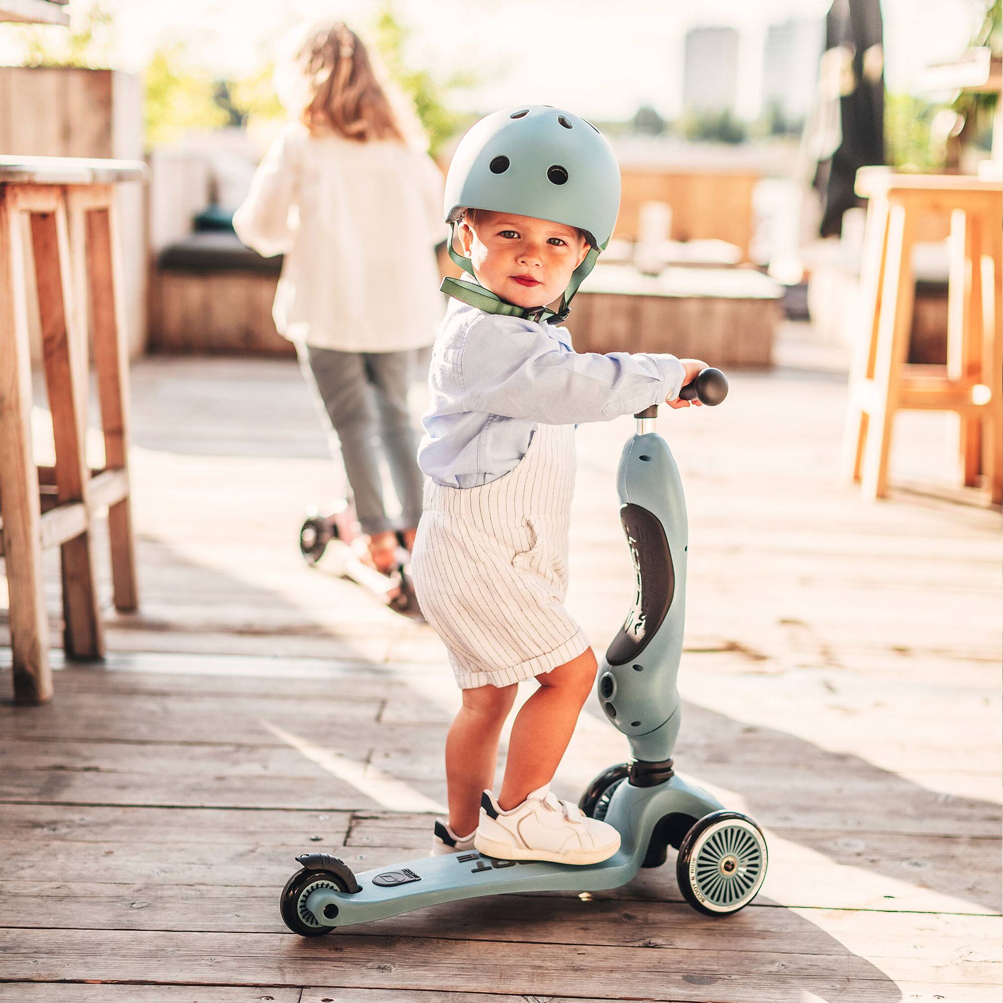 Alt View 2. Scoot & Ride - Scoot & Ride 2-in-1 Ride-On & Stand Kids Scooter, Ages 1-5, Highwaykick 1, Steel - Steel.