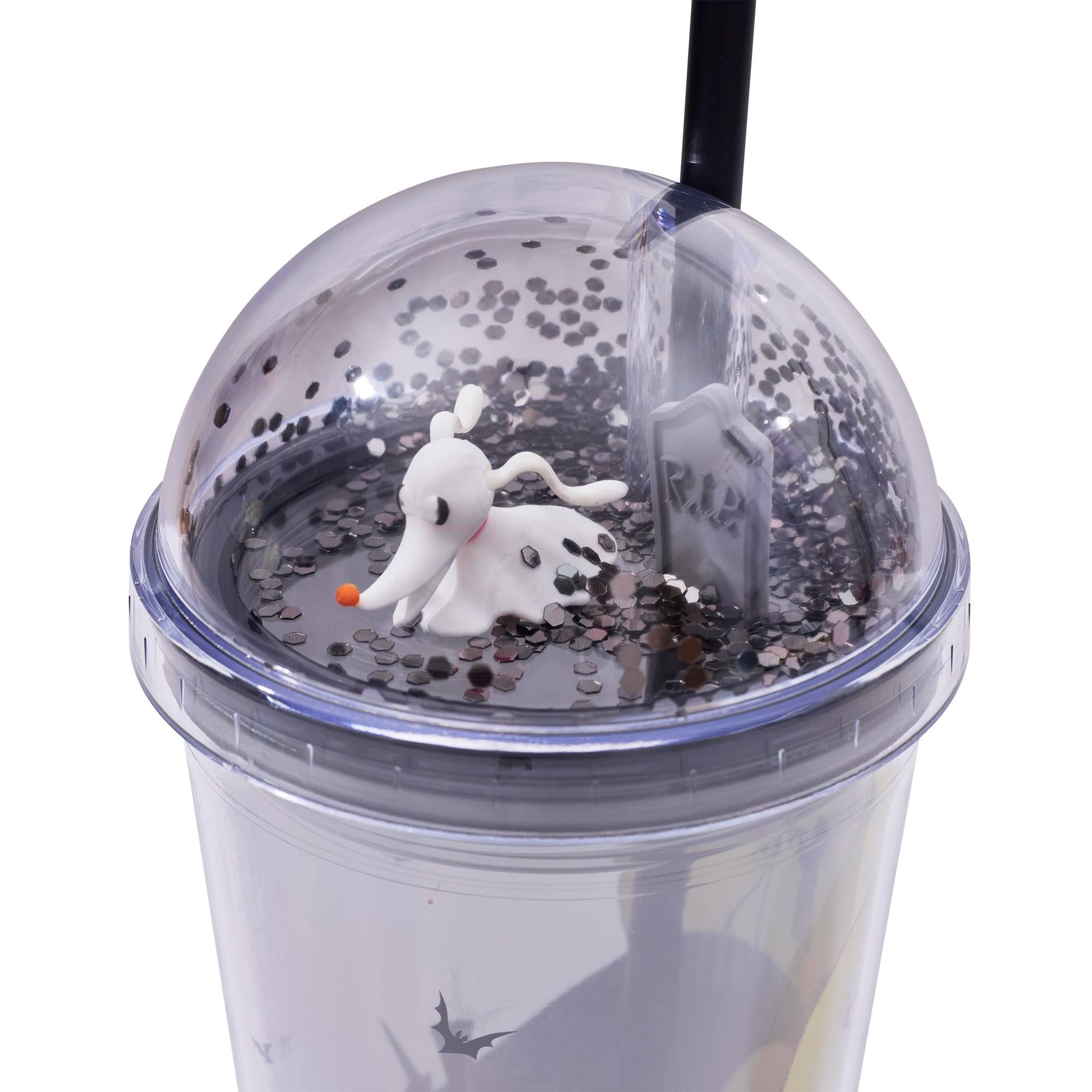 Alt View 2. Silver Buffalo - Disney The Nightmare Before Christmas Zero 24-Ounce Carnival Cup With Straw - Grey.