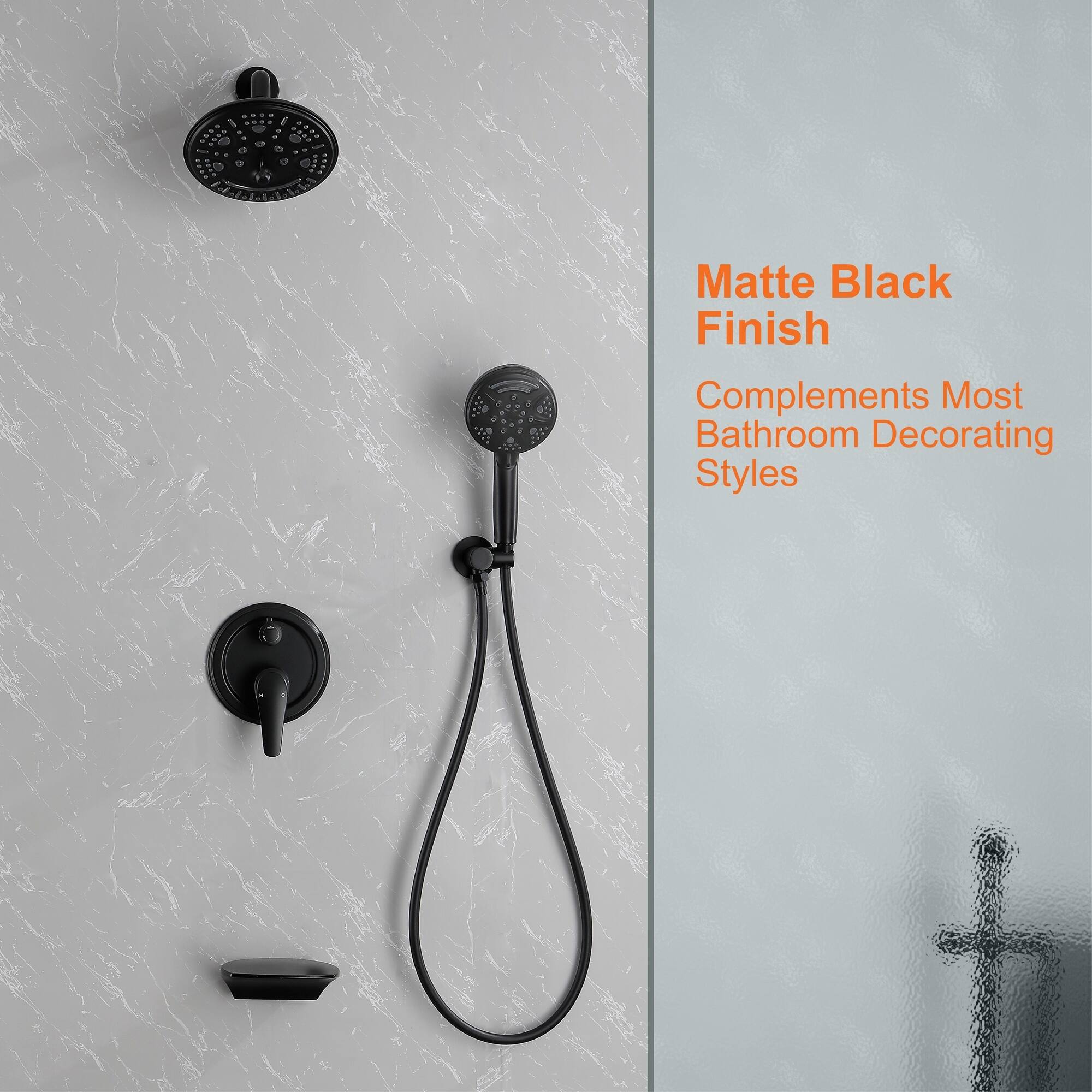 Matte Black Finish  
Complements Most Bathroom Decorating Styles