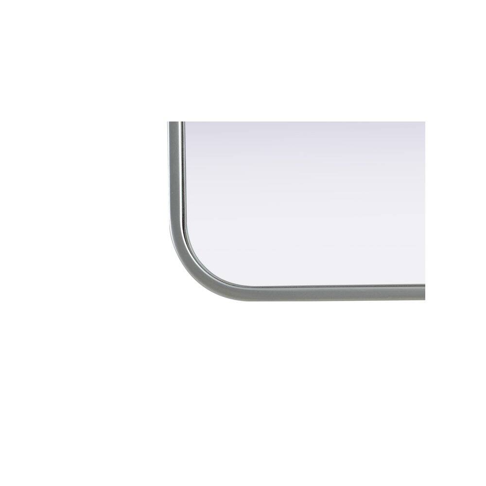 Back. Elegant Decor - Contour Metal Square Mirror 24x24 in Silver - Silver.