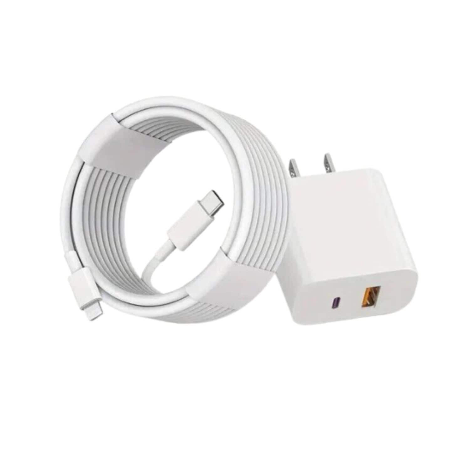 Home Collection - 20W Fast Charger Block + 6FT USB-C to Lightning Cable – Rapid Charging Set for iPhone 14/13/12/11/XR/8