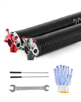 VEVOR - Garage Door Torsion Springs, Pair of 0.207 x 2 x 24 in, 16000 Cycles, Electrophoresis Coated for Replacement - Black