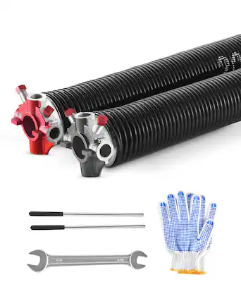 Front. VEVOR - Garage Door Torsion Springs, Pair of 0.207 x 2 x 24 in, 16000 Cycles, Electrophoresis Black Coated for Replacement - Black.