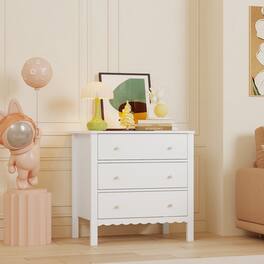 Z-Edge - 3 Drawer Dresser for Bedroom, Wooden Storage Cabinet for Living Room, Entryway - White
