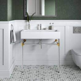 Modway - Redeem Wall-Mount Bathroom Vanity Basin Included - Silver White