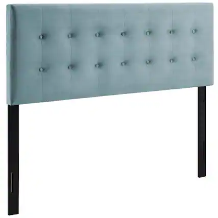 Front. Modway - Emily Biscuit Tufted Performance Velvet King Headboard by Modway - Blue.