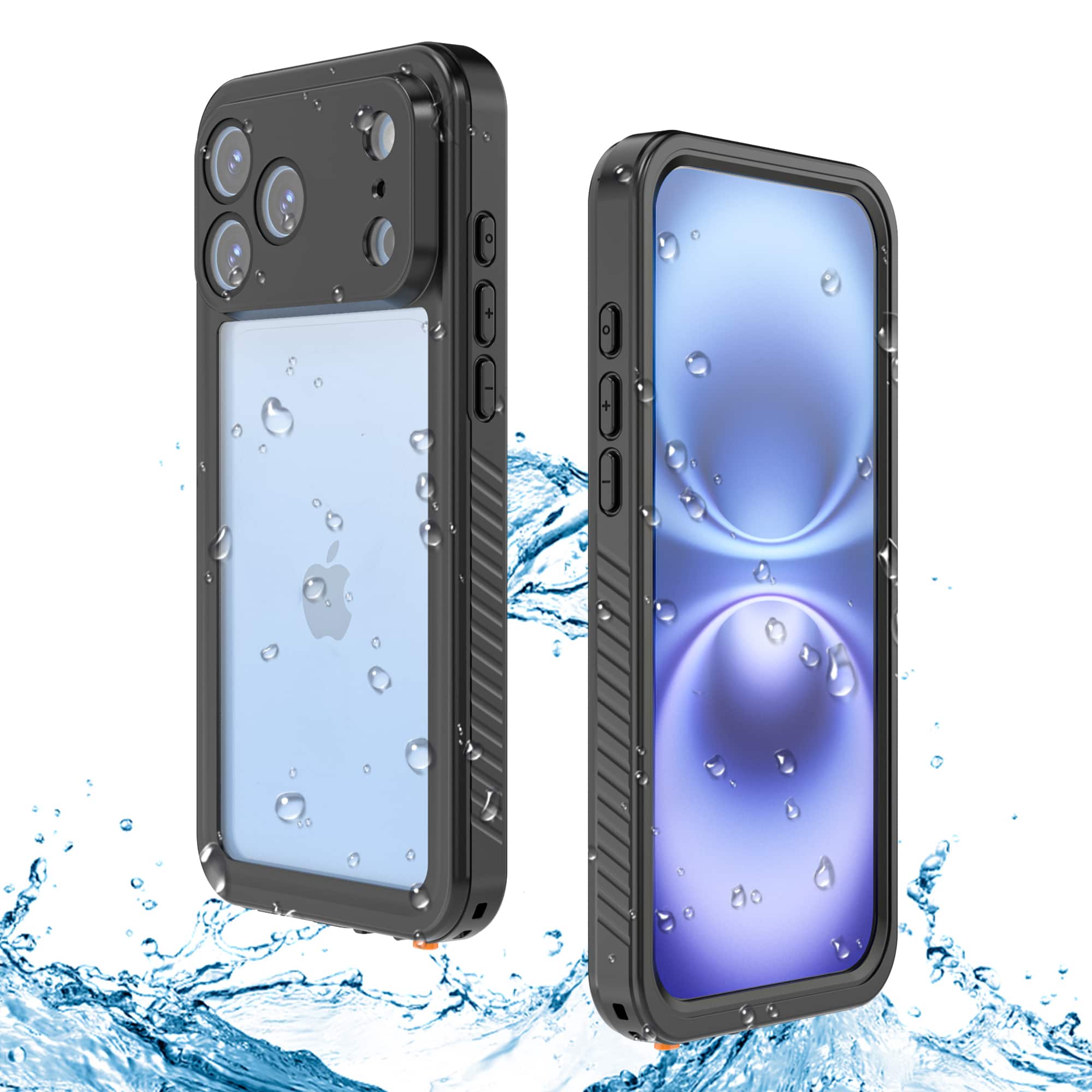 Dteck - Waterproof Rugged Case for Apple iPhone 18 Pro ,Built-in Screen Protector 360° Full-Body Protection Shockproof Cover - Black