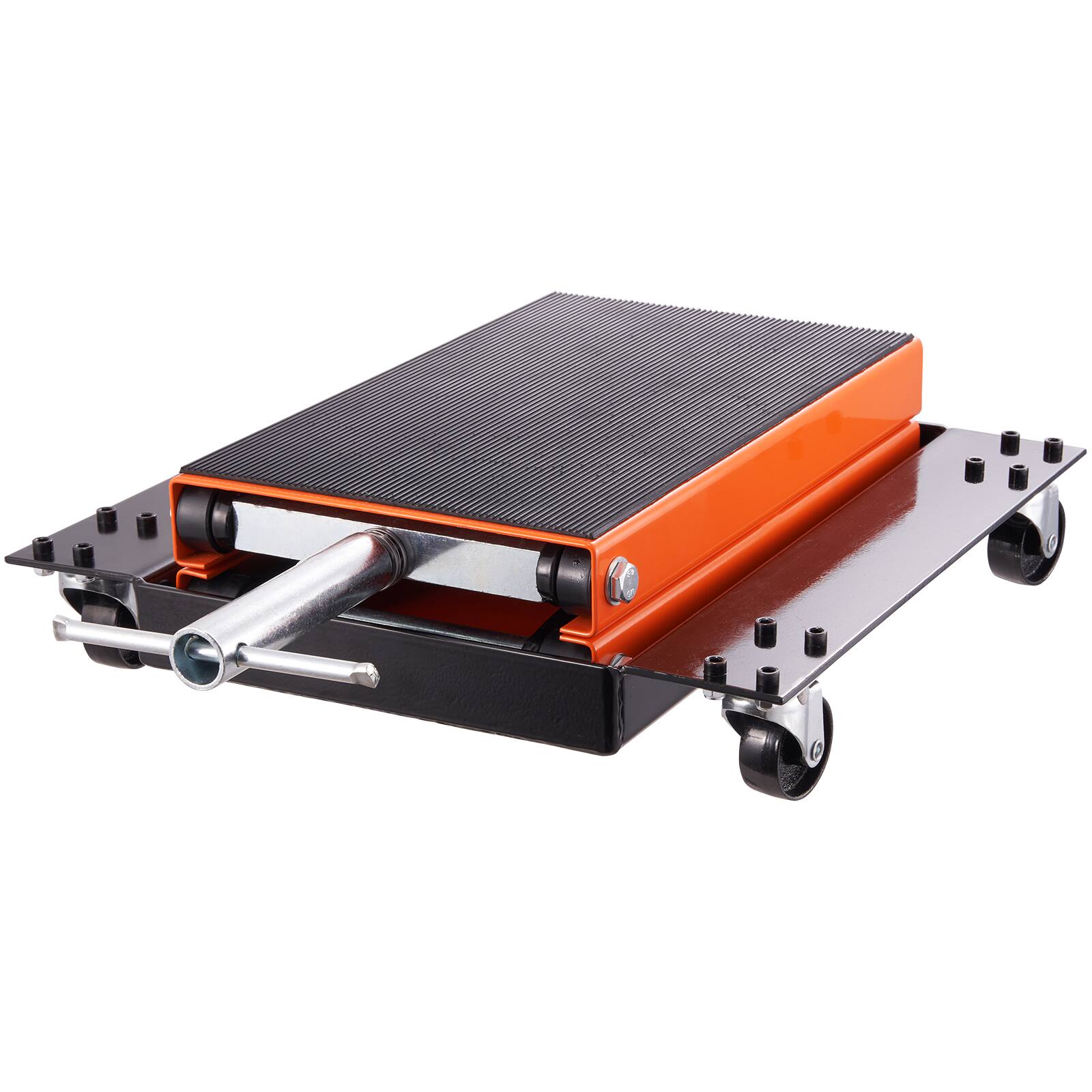 Alt View 5. VEVOR - Motorcycle Lift, 1100 LBS Motorcycle Lift ATV Scissor Lift Jack with Dolly & Hand Crank, Center Hoist Crank Stand - Orange;Black.