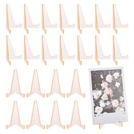 Unique Bargains - 20pcs Card Display Stand, 3.4" Clear Plastic Easel Stands Mini Picture Coin Display Easel Holder for Grade Card